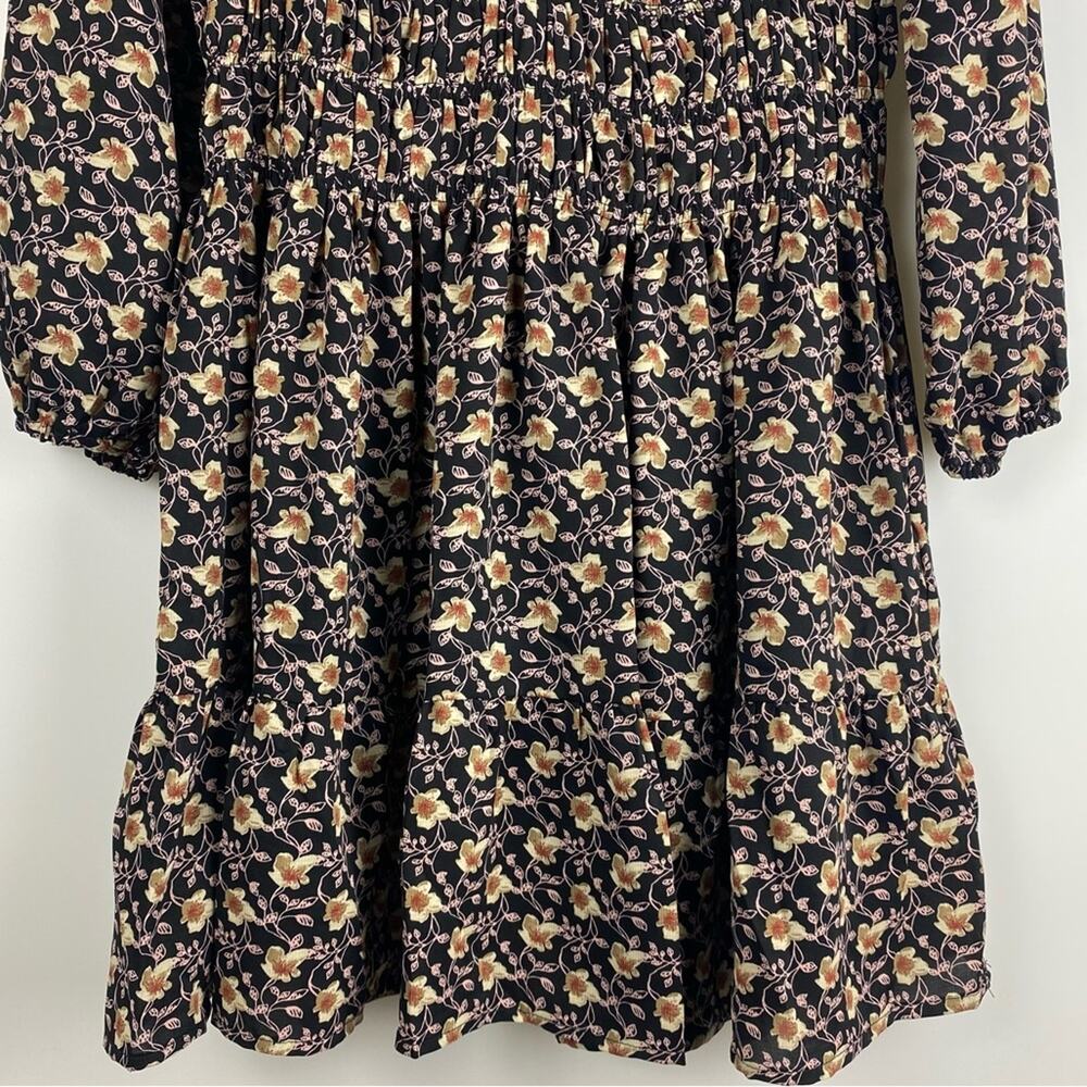THML Floral Smocked Waist Black Dress Womens Size XS - Picture 5 of 12